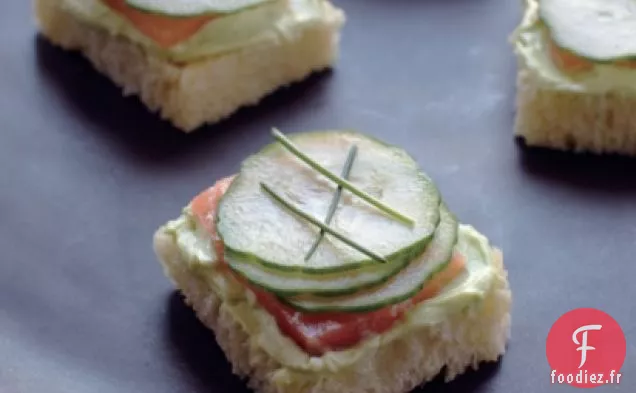 Sandwichs Au Saumon Fumé Et Au Thé Au Wasabi