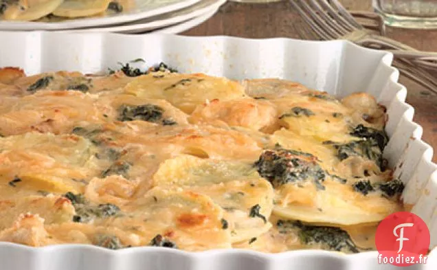 Pommes De Terre Festonnées Aux Épinards Et Au Fromage