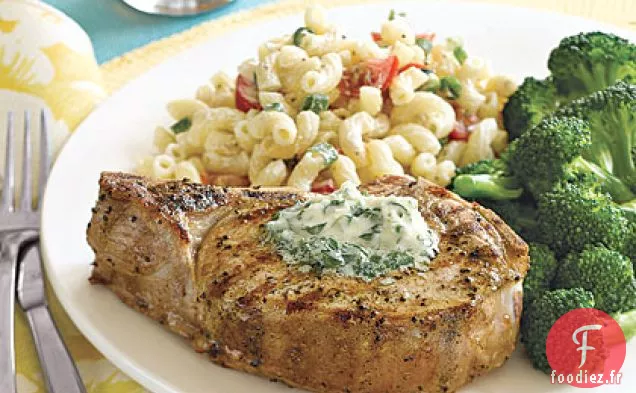 Côtelettes de Porc Grillées au Beurre aux Herbes