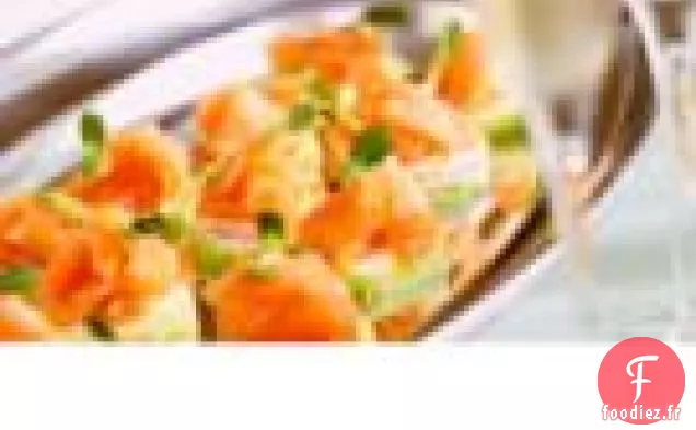 Rondelles De Concombre Au Saumon Fumé Et Aïoli Au Citron Vert