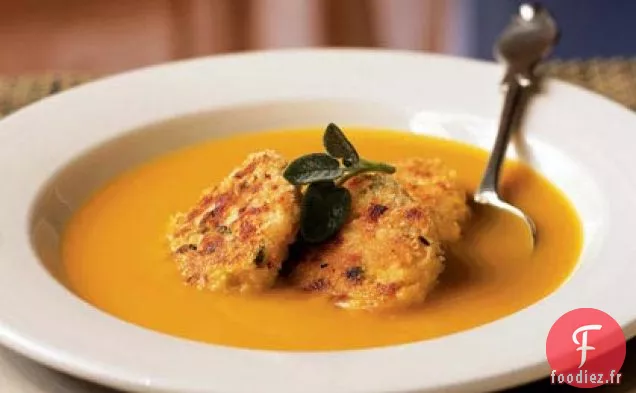 Soupe de Courge Rôtie aux Croquettes de Dinde