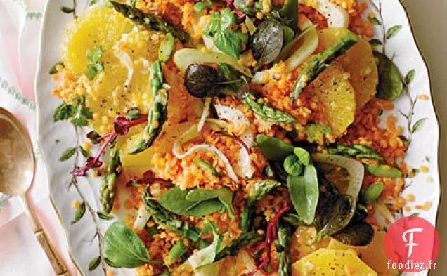 Salade d'Asperges, d'Oranges et de Lentilles