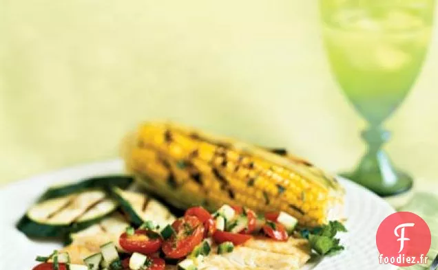 Poisson Grillé avec Salsa Concombre-Tomate