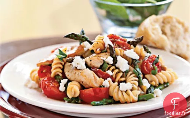 Rotini au Poulet, Asperges et Tomates