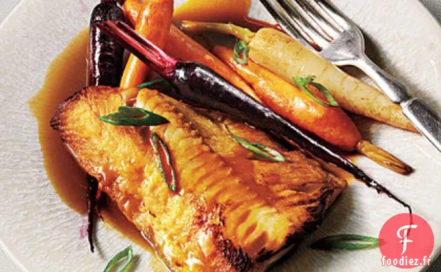 Morue Charbonnière avec Glace à la Moutarde Douce