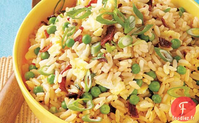 Riz Frit aux Pois Sucrés