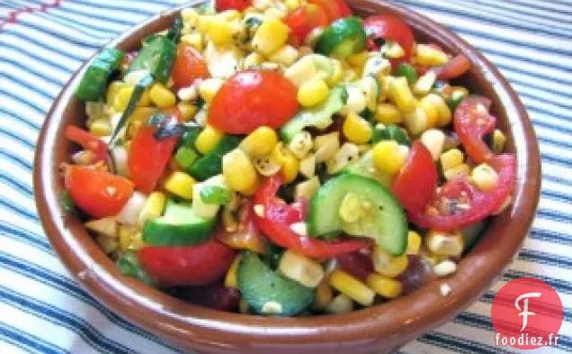 Salade De Maïs Maigre, Concombre Et Tomate