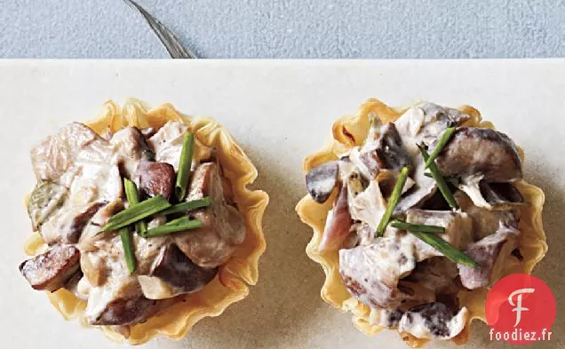 Coupes Crémeuses de Champignons Sauvages et de Fromage de Chèvre