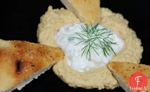 Salade De Pain Plat Grillé Au Concombre Et Au Yogourt