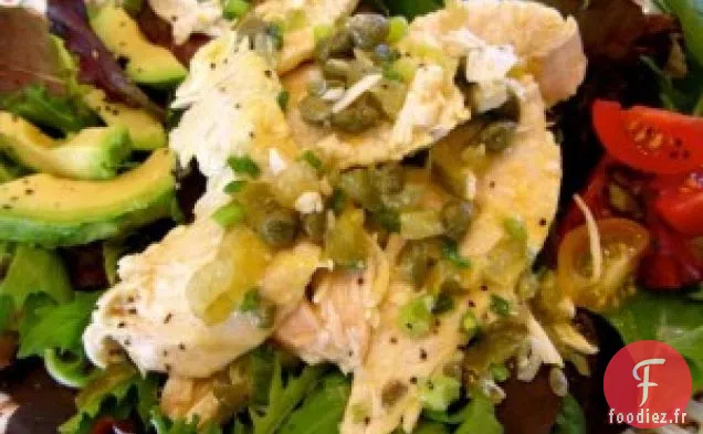 Salade De Poitrine De Dinde Marinée Au Citron Et À La Dijon Avec Câpres Et C