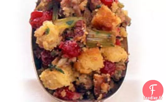 Farce à la Saucisse, aux Canneberges et au Pain de Maïs