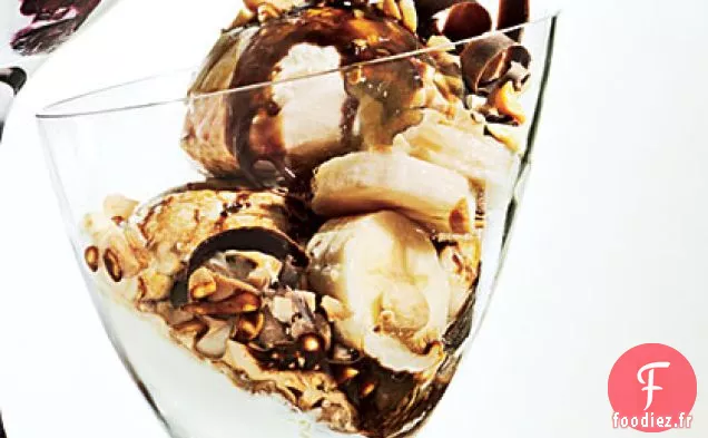 Crème Glacée Trempée de Café à la Banane et aux Arachides