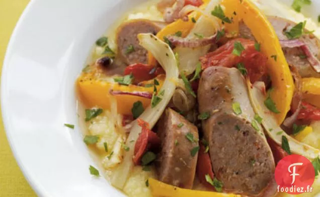 Légumes Rôtis et Saucisse Italienne à la Polenta