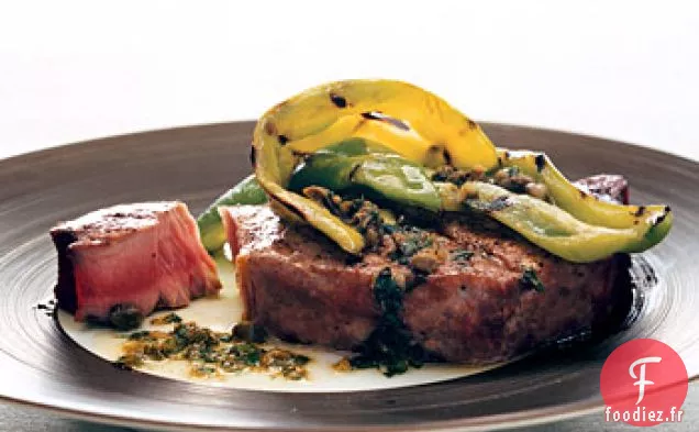 Thon Grillé et Poivrons avec Vinaigrette aux Câpres