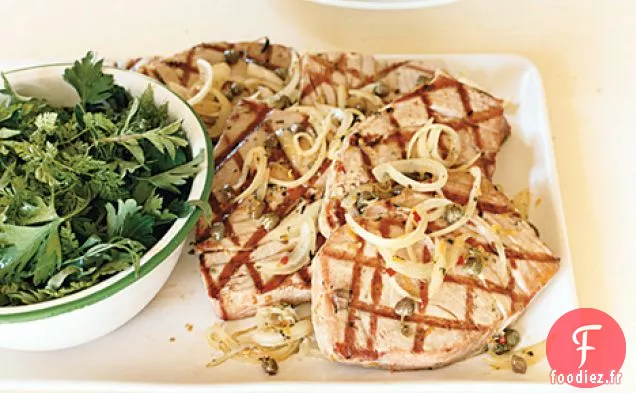 Thon aux Câpres et au Romarin avec Salade d'Herbes