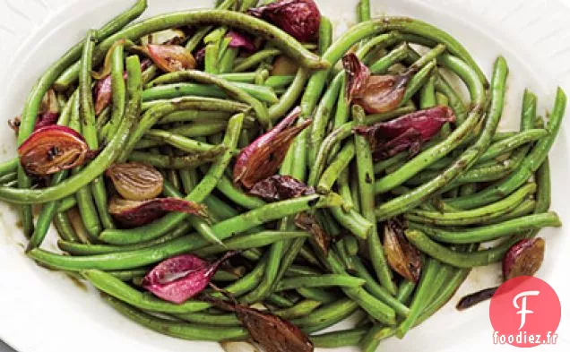 Haricots Verts Glacés au Balsamique et Oignons Perlés