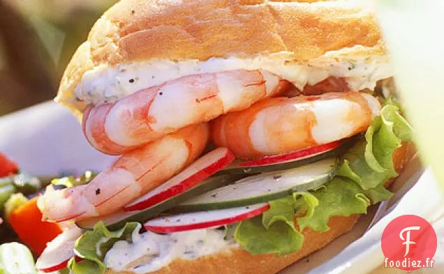 Sandwich Aux Crevettes Fraîches Comme Un Concombre