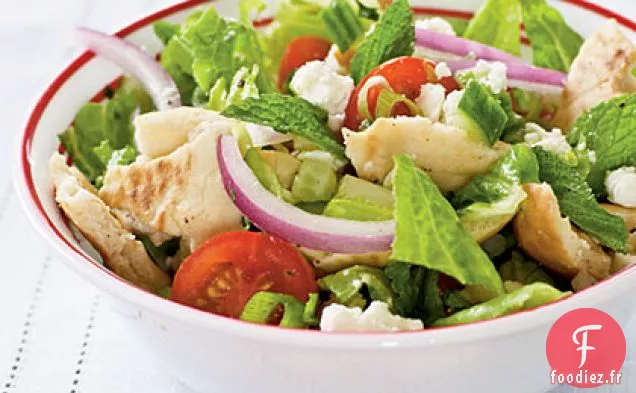 Salade Pita aux Tomates, au Concombre et aux Herbes