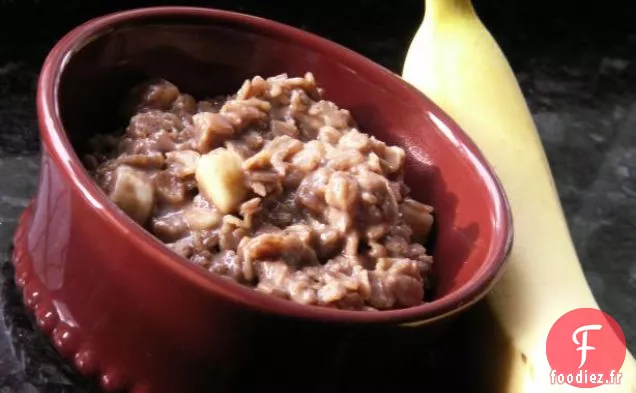 Flocons d'Avoine à la Banane au Chocolat Crémeux Magique