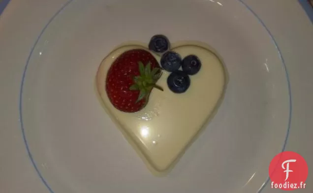 Panna Cotta Au Chocolat Blanc À La Vanille Et Aux Fraises