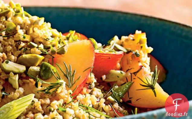 Salade de Blé Concassé aux Nectarines, Persil et Pistaches