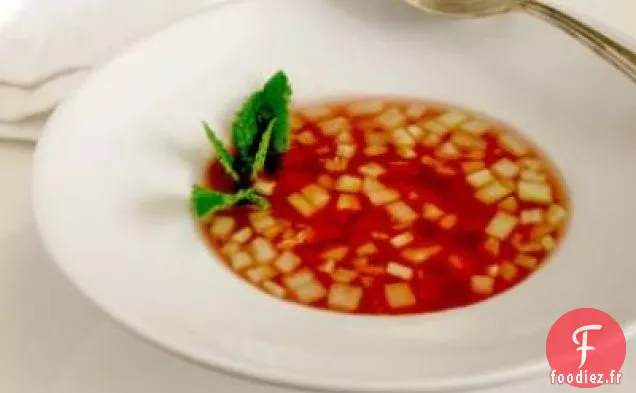 Gaspacho De Pastèque Au Concombre Et À L'Huile De Chili