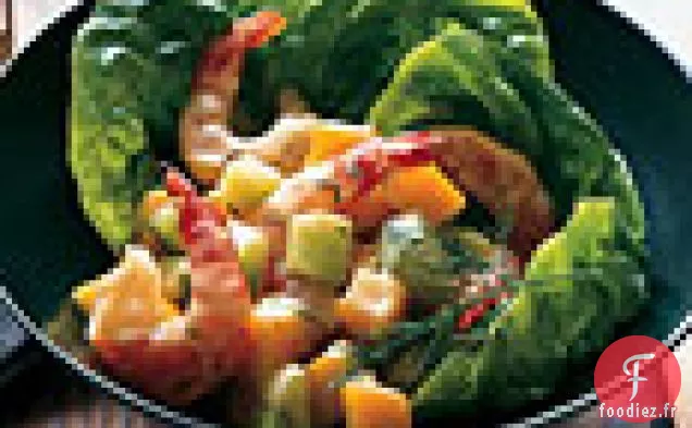 Salade de Crevettes, Concombre et Mangue