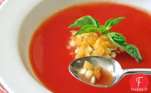 Soupe Froide De Tomates Au Concombre Et Au Cantaloup