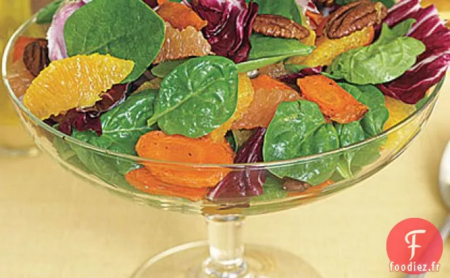 Salade d'Épinards, Carottes Rôties et Radicchio