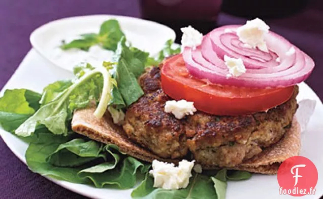 Burger grec avec Roquette, Tomates et Feta