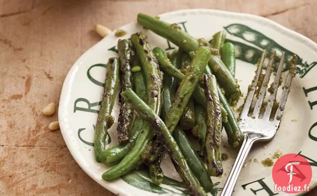 Haricots Verts carbonisés au Pesto de Verveine Citronnée