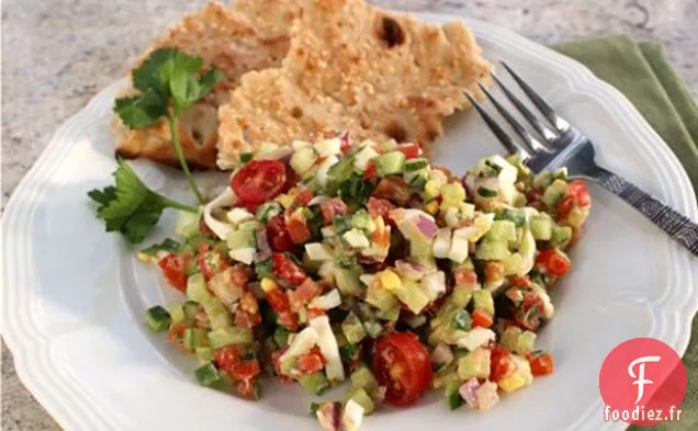 Salade Israélienne Avec Vinaigrette Au Citron Tahini