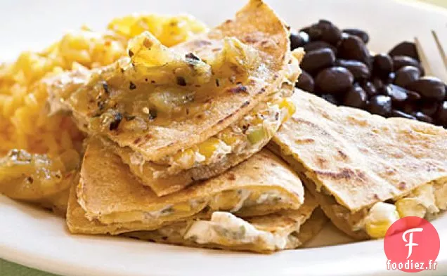 Quesadillas au Fromage de Chèvre et Maïs Rôti