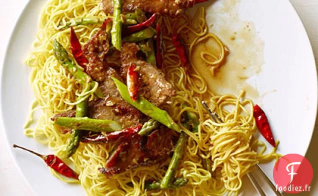 Steak de Sichuan et Asperges