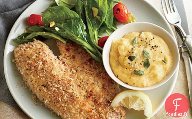 Tilapia Frit au Four avec Polenta au Fromage