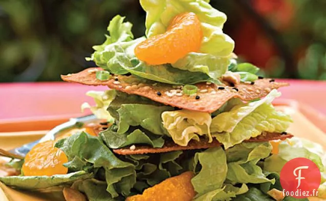 Pile de Salade Croustillante au Sésame
