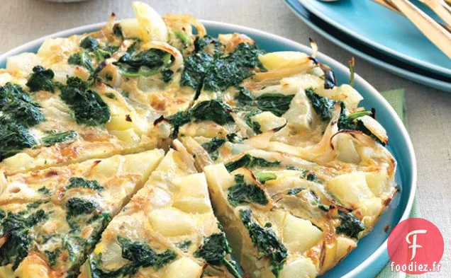 Frittata de Chou Frisé, Pomme de Terre et Oignon