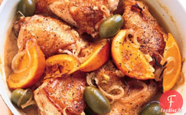 Poulet aux Olives Vertes, Orange et Xérès