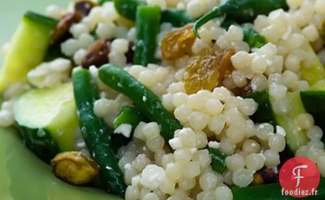 Couscous Israélien Aux Haricots Verts, Feta Et Pistaches