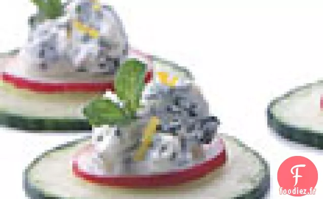 Rondelles de Concombre au Fromage À la Crème aux Herbes