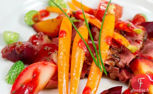 Emulsion De Canard Aux Prunes Et Fleurs De Sureau