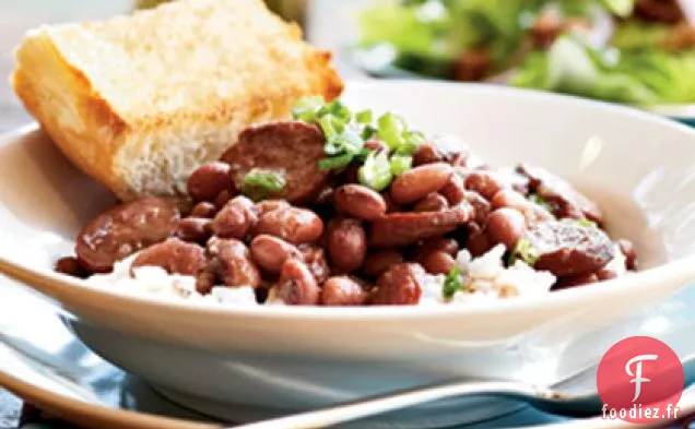 Haricots Rouges et Riz avec Saucisse de Dinde Fumée