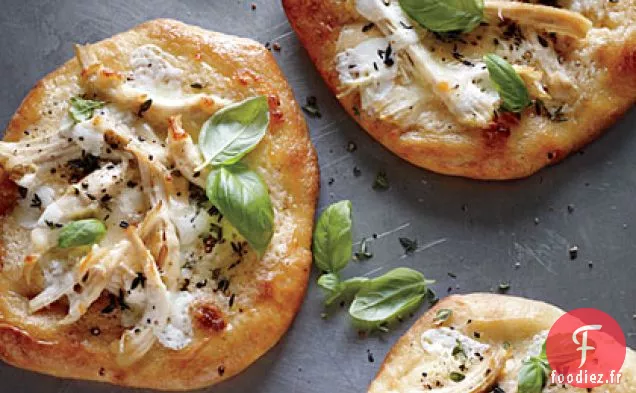 Pizzas Individuelles Au Poulet Blanc