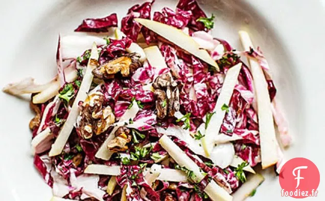 Salade de Radicchio Waldorf avec Vinaigrette au Cidre