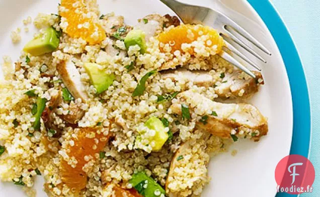 Salade de Quinoa au Poulet, Avocat et Oranges