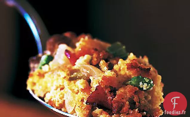 Farce à la Châtaigne, au Bacon, aux Pommes Séchées et au Pain de Maïs