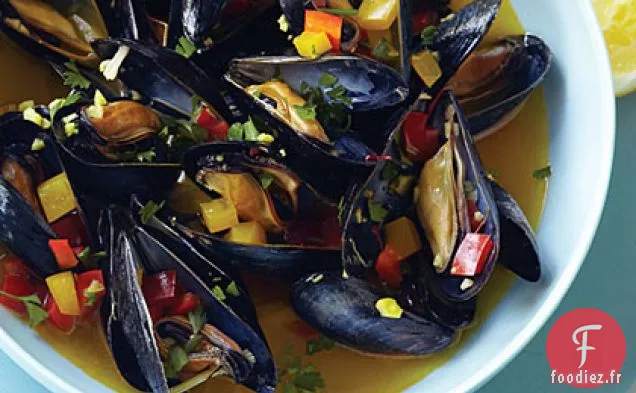Moules au Safran Cuites à la Vapeur