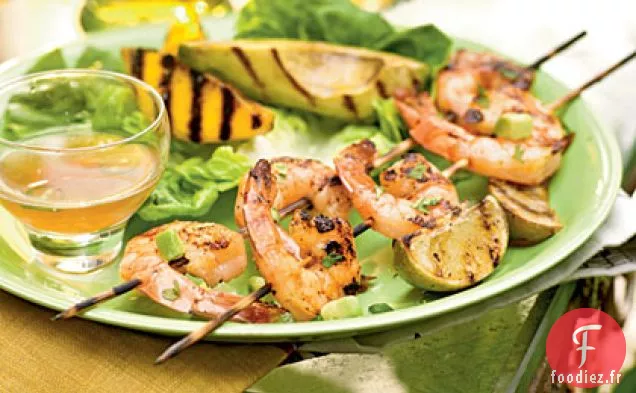 Crevettes grillées, Mangue et Avocat