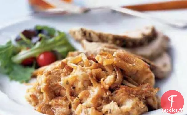 Longe de Porc Rôtie avec Pudding au Pain au Fenouil Salé