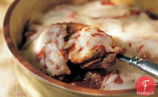 Aubergines Cuites au Four avec Sauce aux Champignons et aux Tomates